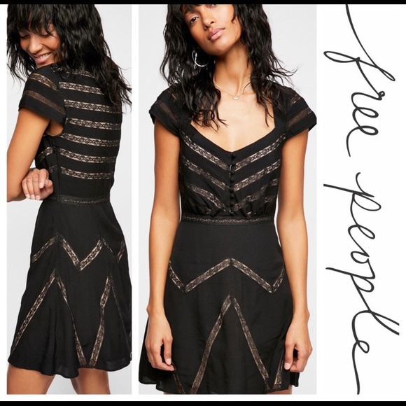 Free People Dresses & Skirts - NWT Free People Elle Lace Shadow Stripe Minidress